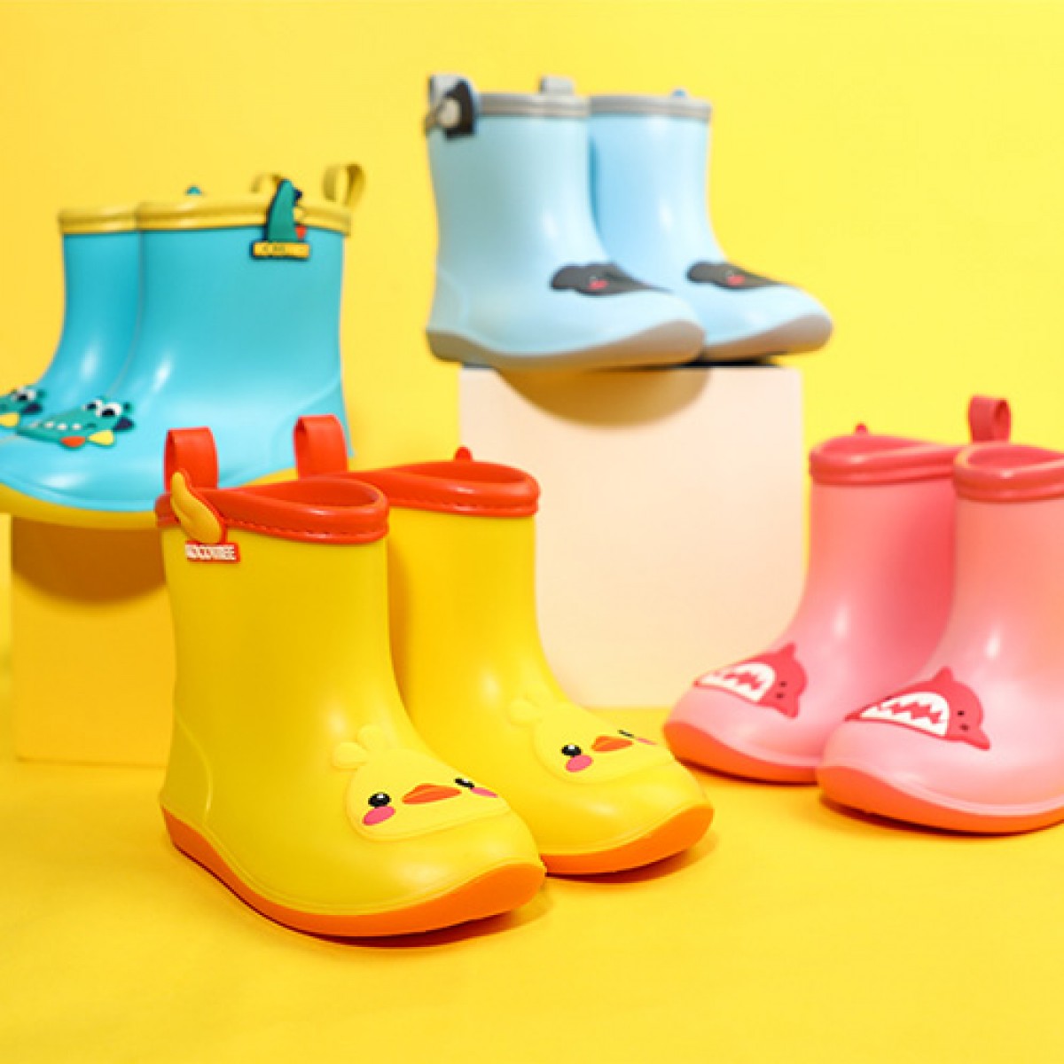 兒童防滑防水短筒雨靴水鞋