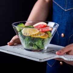 簡約法文透明玻璃沙拉碗