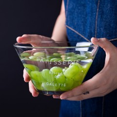 簡約法文透明玻璃沙拉碗