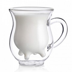 創意防燙雙層玻璃牛奶杯
