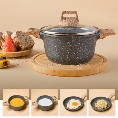 carote麥飯石不粘鍋套裝(14CM湯鍋+14CM平底鍋)