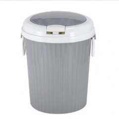 XY素色簡約家用壓圈帶環塑料垃圾桶