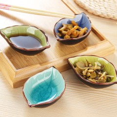 XY中式樹葉陶瓷餐具冰裂釉調味料小菜碟子