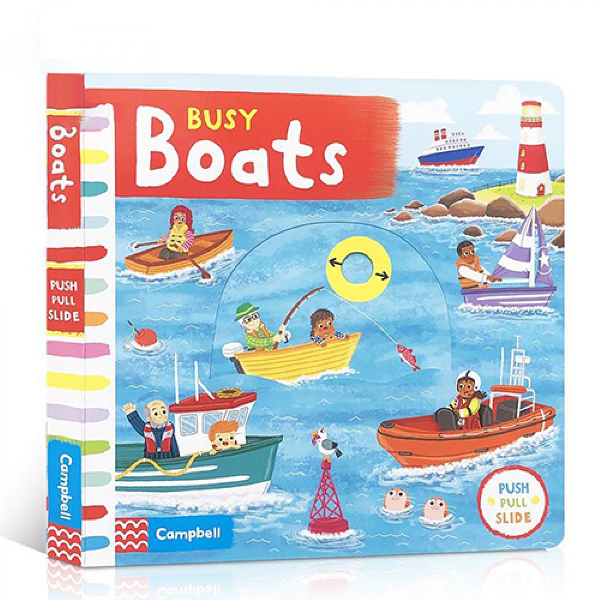 英文原版Busy Boat Busy Book系列繁忙輪船機關操作書