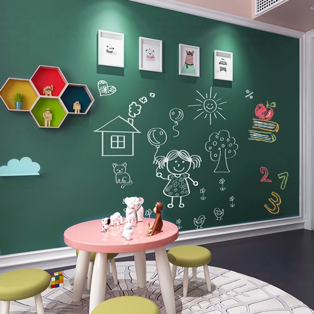 兒童家用創意白板黑板自粘墻貼塗鴉墻膜