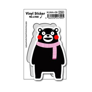 KUMA-09 酷MA萌 熊本熊 貼紙 粉色圍巾