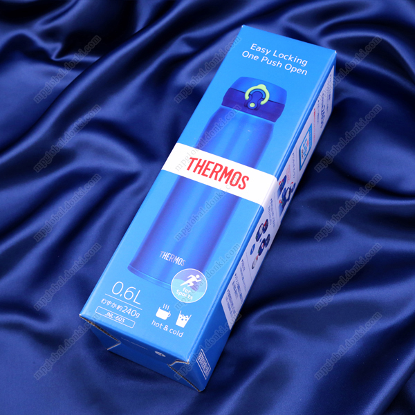 THERMOS 真空斷熱隨身瓶 0.6L 藍色