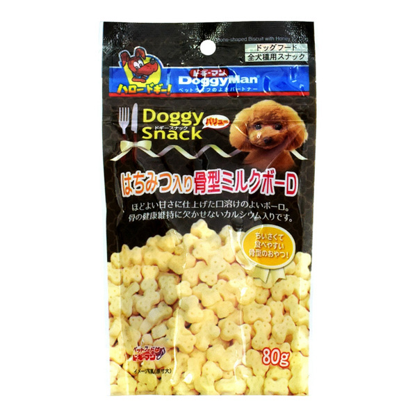 DoggyMan 狗狗零食 蜂蜜牛奶骨頭造型餅幹 (全犬種用)