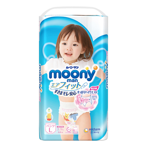 Unicharm moony man Air fit 紙尿褲 女孩用 (L x 44片)