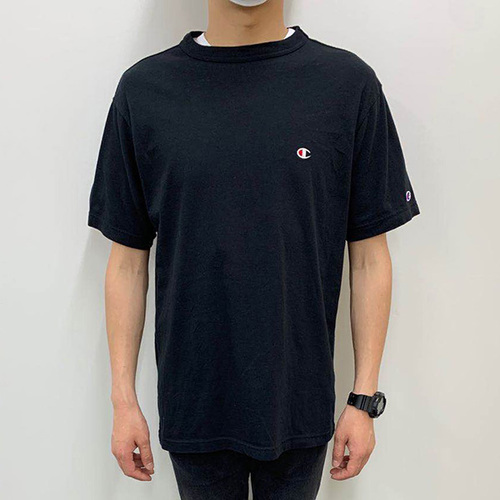 Champion 男裝 短袖T恤 C3-P300 黑色 XL號