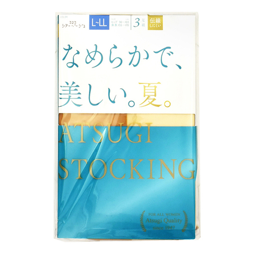 厚木 ATSUGI STOCKING 夏日系列絲襪 膚色 3雙1組 (323) L〜LL 女士 (素材/尼龍纖維,聚氨酯)