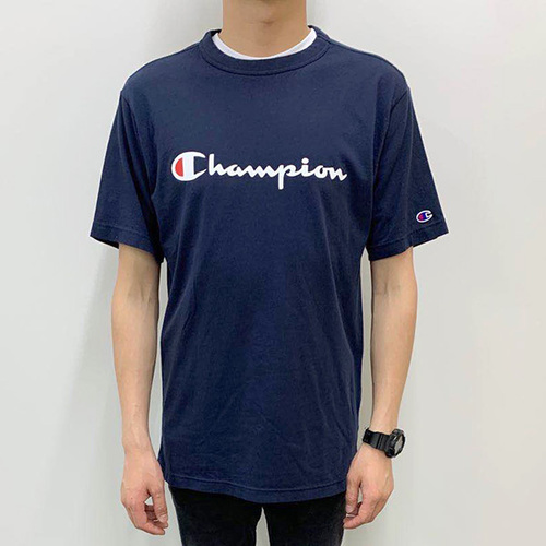 Champion 男裝 短袖T恤 C3-P302 深藍色 XL號