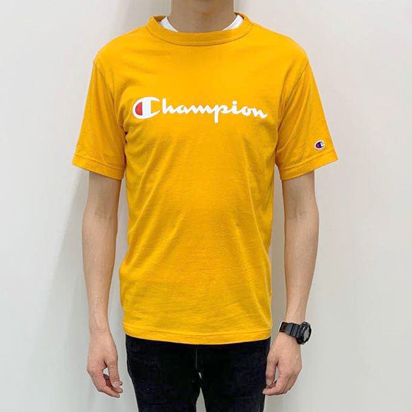 Champion 男裝 短袖T恤 C3-P302 黃色 M號