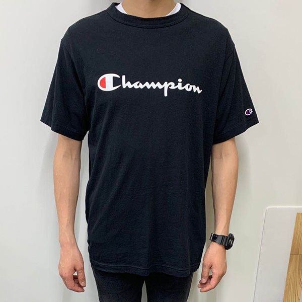 Champion 男裝 短袖T恤 C3-P302 黑色 XL號