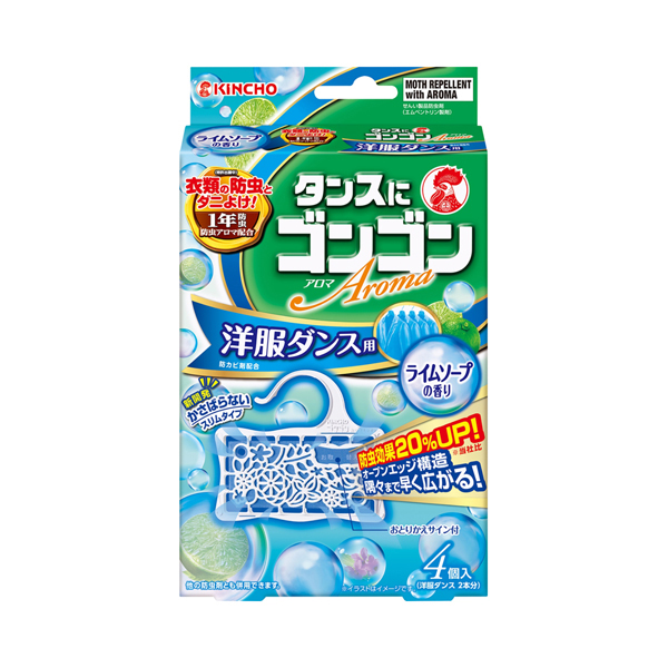 大日本除蟲菊  金鳥 衣物芳香防蟲劑 衣櫥用 4個 萊姆皂香