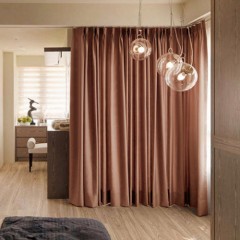 現代簡約純色全遮光隔熱加厚客廳臥室環保窗簾布