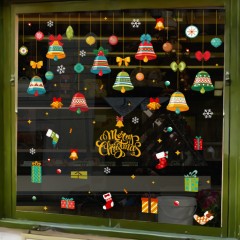 聖誕節墻貼紙鈴鐺掛飾貼畫商場裝飾品櫥窗玻璃貼