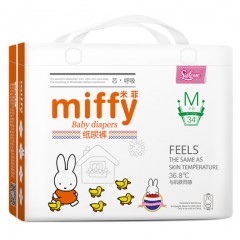 米菲兔solove芯呼吸系列紙尿褲，米菲兔子可愛尿不濕，米菲兔棉柔透氣拉拉褲單箱