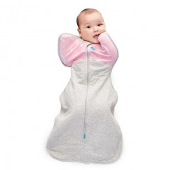 【love to dream】澳洲品牌嬰兒睡袋粉色星月秋冬款，寶寶防踢被防驚跳繈褓包裹型投降睡袋，新生兒包巾