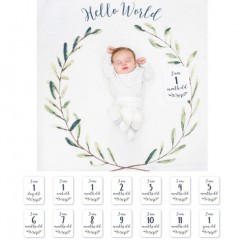 【Lulujo Baby】加拿大多功能新生兒你好世界包巾抱毯,蓋毯嬰兒抱被,寶寶繈褓巾抱被,空調蓋毯,浴巾月齡成長紀念