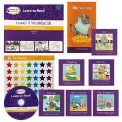 英文版Hooked on Phonics Learn to Read Level 4帶兒童英語拼音DVD光盤