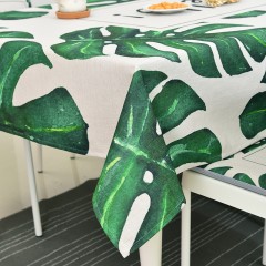 Hello綠葉子系列棉麻布藝桌布台布蓋布