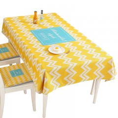 亮黃加厚棉麻布藝餐桌桌布茶幾圓桌餐墊電視櫃台布（可定制）