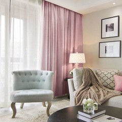 現代簡約純色全遮光隔熱加厚客廳臥室環保窗簾布