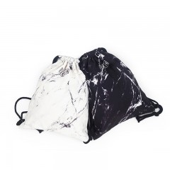 FREEIN原創設計黑白紋理印花束口袋簡約雙肩背包