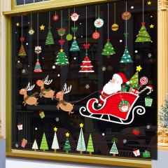 元旦聖誕節裝飾門貼玻璃貼墻貼櫥窗布置