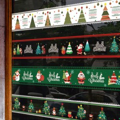 聖誕節裝飾用品店鋪櫥窗玻璃腰線防撞墻貼紙