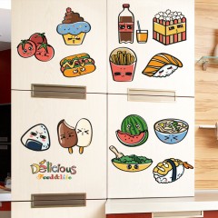 可愛食物自粘冰箱貼紙墻貼畫