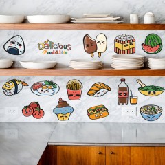 可愛食物自粘冰箱貼紙墻貼畫