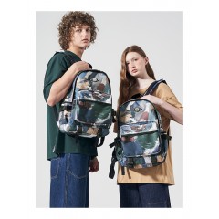 FREEIN印花雙肩包塗鴉設計背部戶外旅行男女學院復古書包