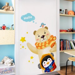 卡通兒童房間創意背景裝飾門貼