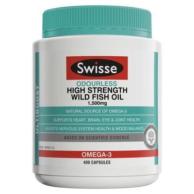 Swisse 無味高品質野生魚油膠囊 400粒（有益於心臟/大腦/關節/眼睛）