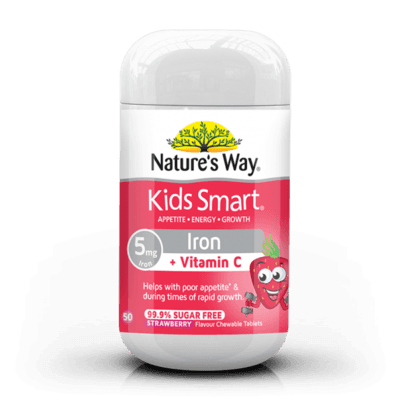 Nature's Way 佳思敏 兒童補鐵+維生素c咀嚼片 草莓味 50片
