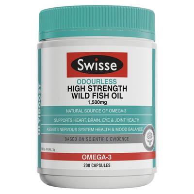 Swisse 無味高品質野生魚油膠囊 200粒（有益於心臟/大腦/關節/眼睛）