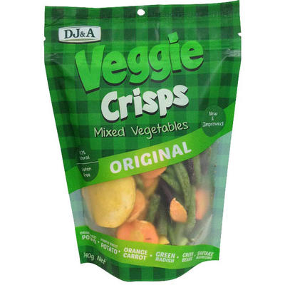 DJ&A Veggie Crisps 蔬菜脆 混合原味 140克 （土豆/紫薯/蘿蔔/青菜/香菇）
