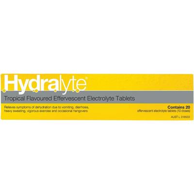 Hydralyte 電解質補充泡騰片 緩解嘔吐腹瀉等脫水癥狀 20片
