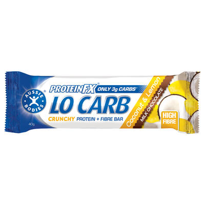 Aussie Bodies Protein FX Lo Carb Bar Crunchy Coconut & Lemon 40g X 12