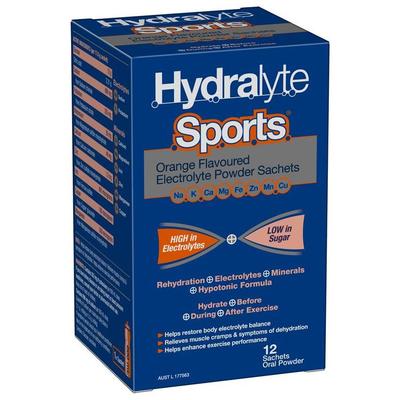 Hydralyte 電解質橙味粉劑 12袋 （適合遊客、成人運動性脫水、過量飲酒引起的脫水）