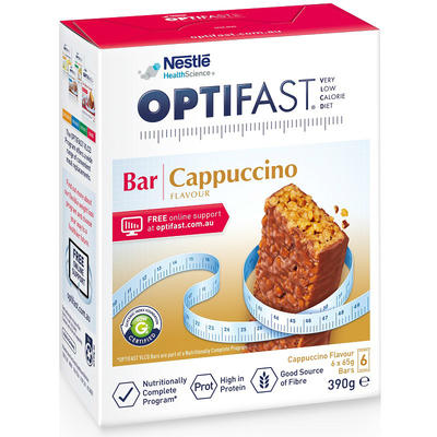 雀巢Optifast 澳洲巧克力棒（零食低卡路裏） 6包x60g（卡布奇諾咖啡口味）