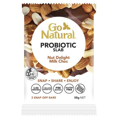 Go Natural Probiotic Slab Nut Delight Milk Choc Bar 50g X 10