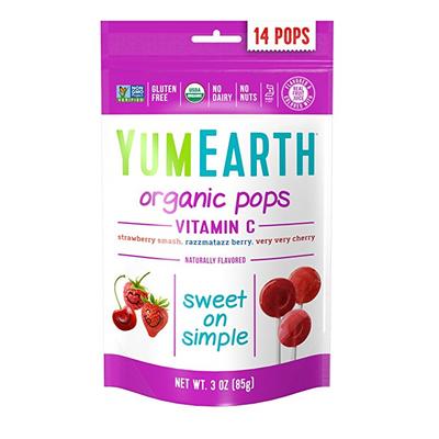Yummy Earth 牙米滋 有機兒童水果維他命C棒棒糖 混合口味 14支/包 85g