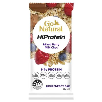 Go Natural HiProtein Mixed Berry Milk Choc Bar 60g X 10