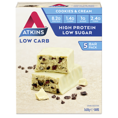 AtKins 阿特金斯 營養代餐棒（曲奇&巧克力味）5*30g