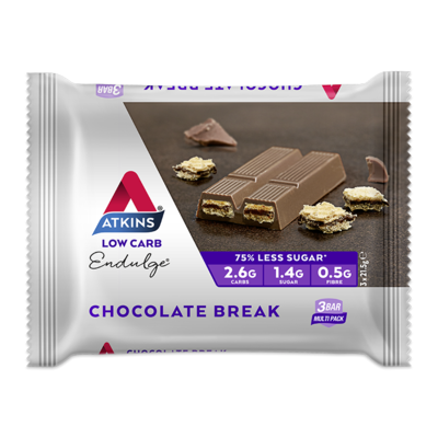 AtKins 代餐巧克力棒21.5gX 3 低卡低糖，健身零食
