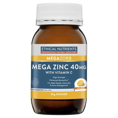 Ethical Nutrients Mega Zinc Powder 40mg (Orange) 95g