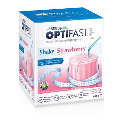 雀巢Optifast 澳洲牛奶代餐奶昔（零食低卡路裏）　12袋裝x54g（草莓口味）